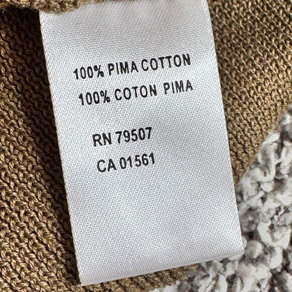 Isda & Co sweater Womens size large Knit peruvian pima Cotton ginger V Neck New - Picture 10 of 11